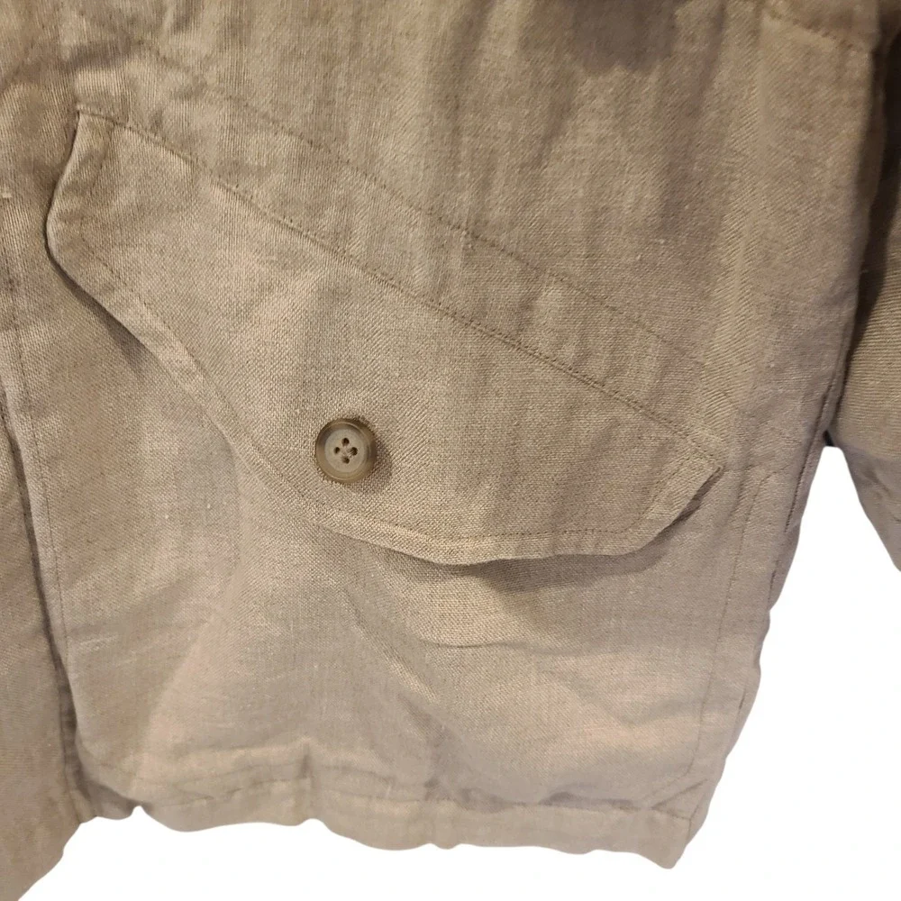 Brooks Brothers Reversible Blue Tan Field Utility Jacket Men's Small Linen - Picture 8 of 10